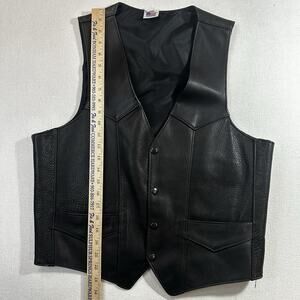 Event Leather Black Motorcycle Leather Vest‎ Men's 44 Riding Club